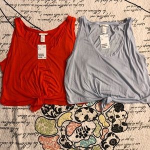 H&M tie front crop top bundle